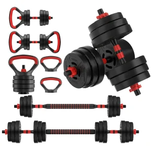 Barbell, Kettlebells and Push Up Stand, 60LBS