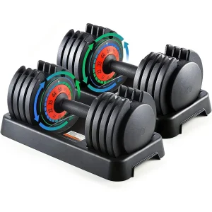 25/55 lbs Pair Adjustable Dumbbells Set,